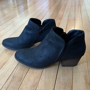 Women's Black Suede Ankle Booties